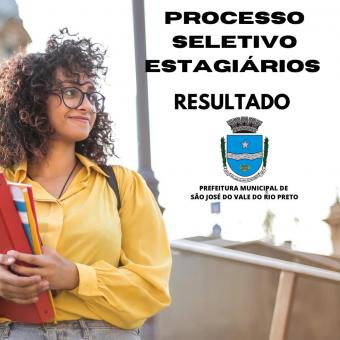 RESULTADO DO PROCESSO SELETIVO PARA ESTAGIÁRIOS 