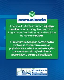 Prefeitura de São José do Vale do Rio Preto anula comunica a anulação do decreto Irregular.