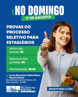 No próximo domingo, 17 de agosto.
